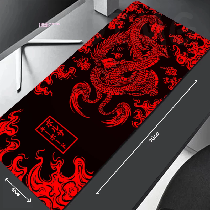 

Chinese Dragon Large Mouse Mat Gaming Mousepad Big Gamer Mousepads 39.3x19.6in Rubber Keyboard Mats Desk Pad HD Mouse Pads