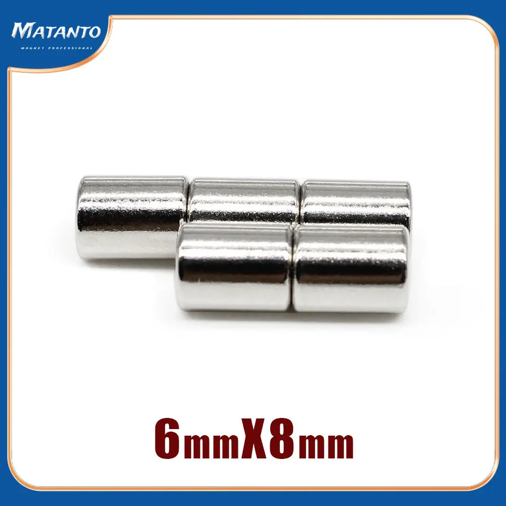 10/20/50/100/150/200PCS 6x8 mm Small Round Search Magnet N35 Thinck Powerful Strong Magnetic magnet 6x8mm Neodymium Magnet 6*8