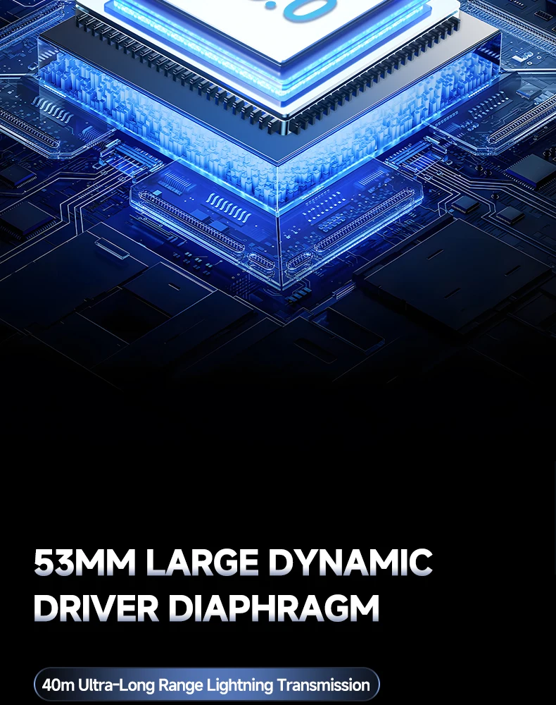 Neuer kabelloser Gaming-Kopfhörer, Bluetooth 6.0, 53-mm-Titan-Treiber, 7.1 Virtual Surround Sound, 15 ms Zero-Latency, für PC/PS5/Mobile – Detail 14