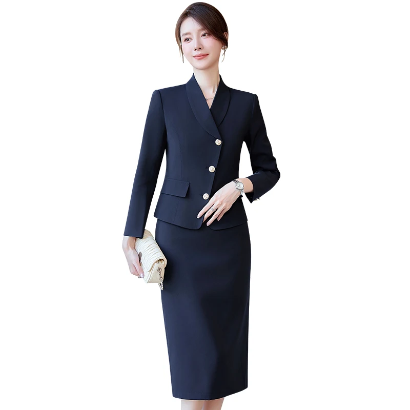 S-4XL Slim White Suit Women Blazer Set New Office Ladies Notched Single Button Blazers Elegant Trumpet Mermaid Skirt Suits