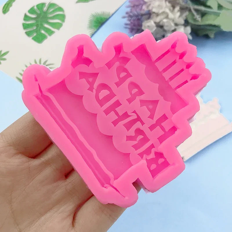 MNYB DIY เค้กวันเกิดแฮปปี้รูปร่าง Sugarcraft แม่พิมพ์ซิลิโคนตัวอักษร Gumpaste ช็อกโกแลต Fondant เค้กตกแต่งเครื่องมือขายส่ง