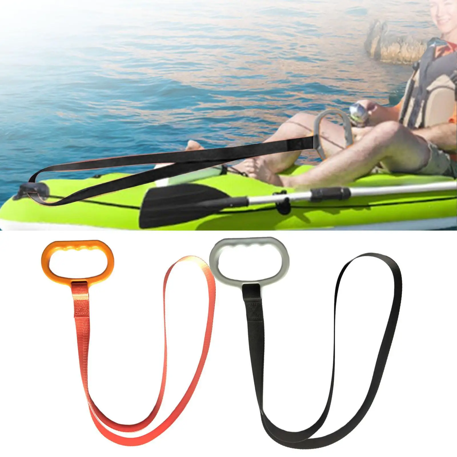 Pull up Bar Handles Grips Adjustable Kayak Stand up Assist Strap for Dragging Kayak Home Row Attachment Workout Dumbbell