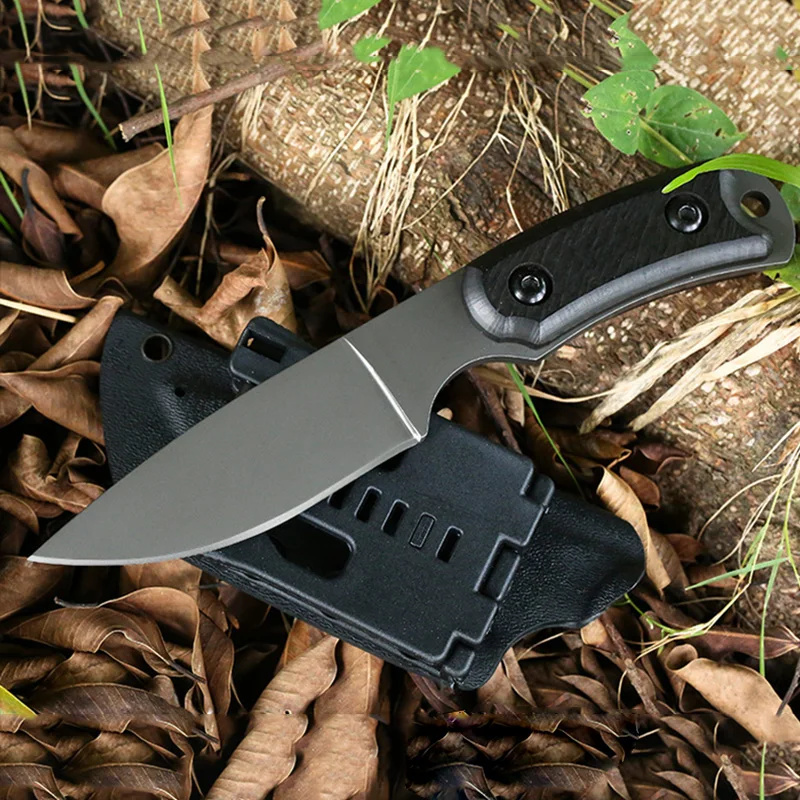 

Outdoor Knife 5CR15 Blade Fixed Knife Portable Ebony Handle With K Sheath Camping Survival knives Hunting EDC Tools