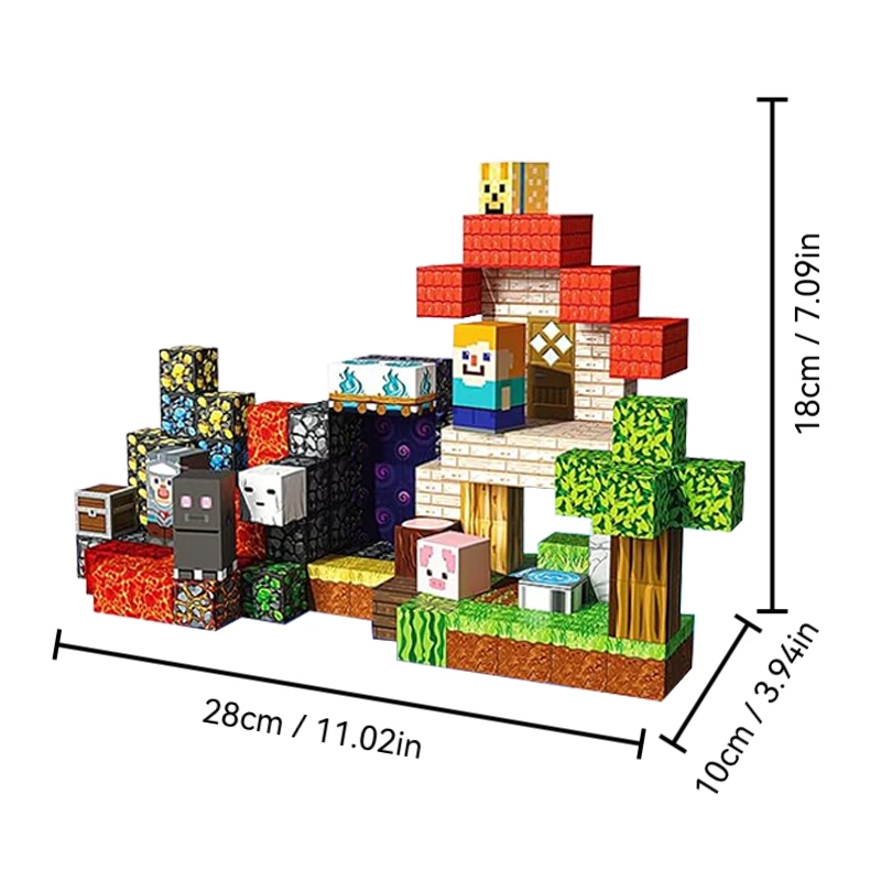 Blocs magnétiques 3D, modèle de cabine forestière, jouets de construction créatifs, tige, coffret cadeau éducatif pour enfants, cadeau de vacances, 150 pièces