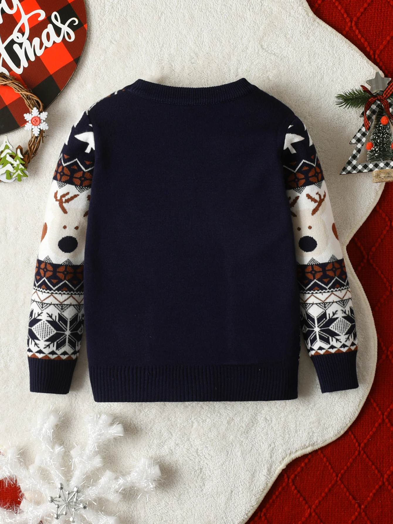 Boy's Christmas Tree Elk Cartoon Sweater Hoodie Spring Autumn Winter