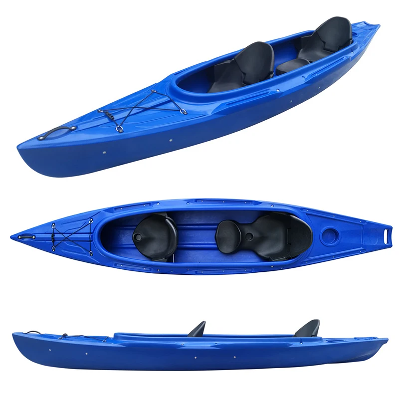 Kayak 2 Person Roto Molded Plastic Sitting Sea Kayak Fishing with Attachment Mounting Slide