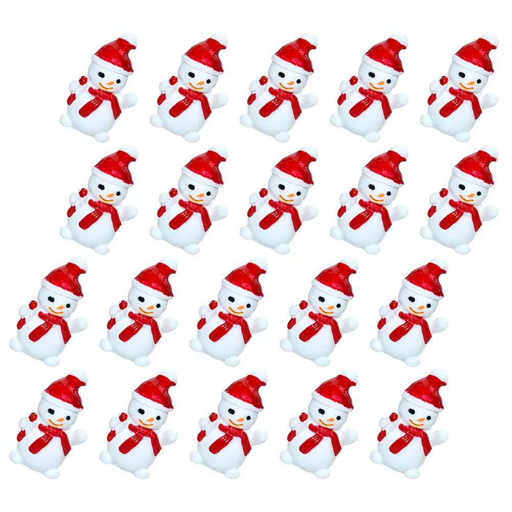 

Cute Miniature Resin Figurines Christmas Decorations for Home Office Garden Party Accessories Red Hat naments Realistic
