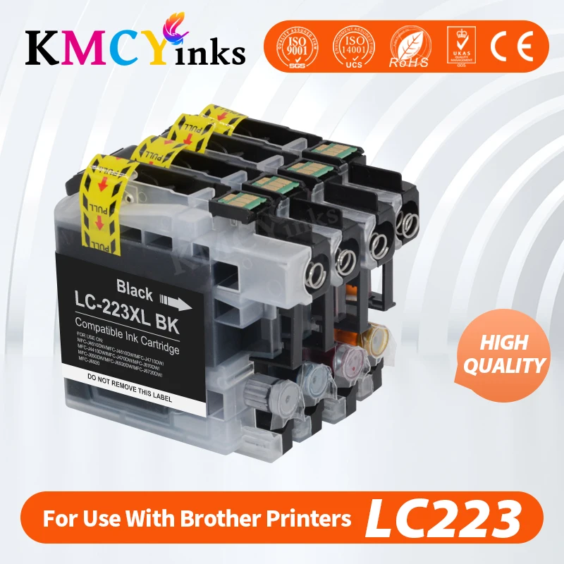 KMCYinks With Chip LC223 LC221 Compatible Ink Cartridge For Brother MFC-J4420DW/J4620DW/J4625DW/J480DW/J680DW/J880DW Printer