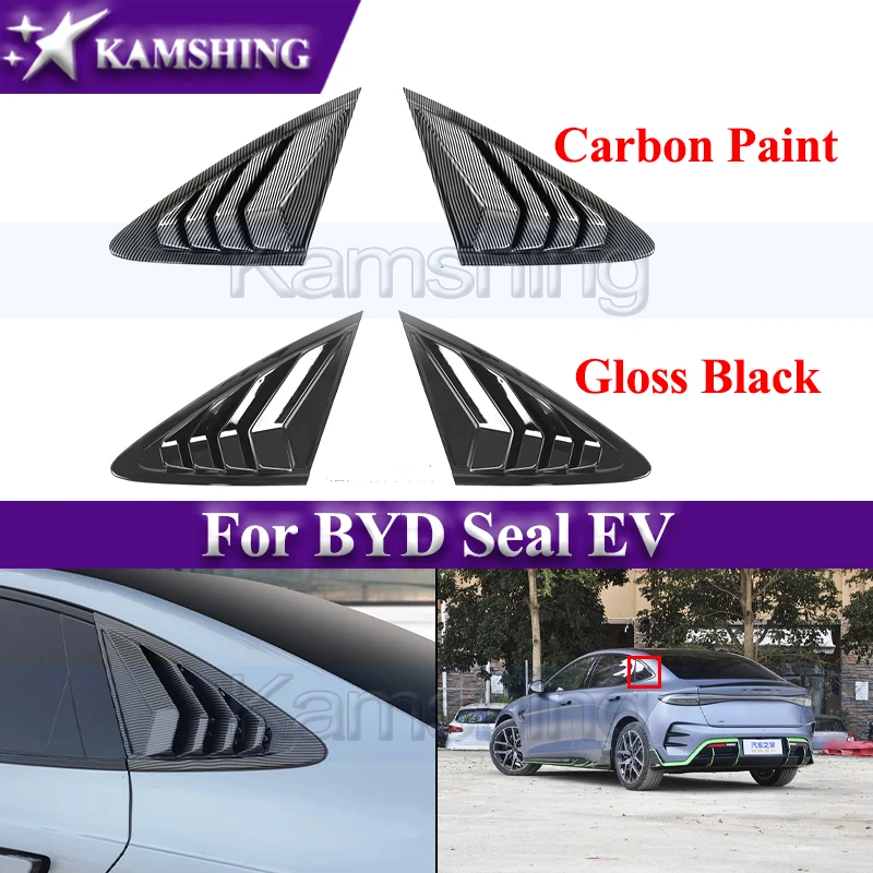 

Kamshing 1pair Quarter Side Window Louver For BYD Seal EV 2022-2024 Scoop Cover Vent Surface Spoiler Decorative Accessories