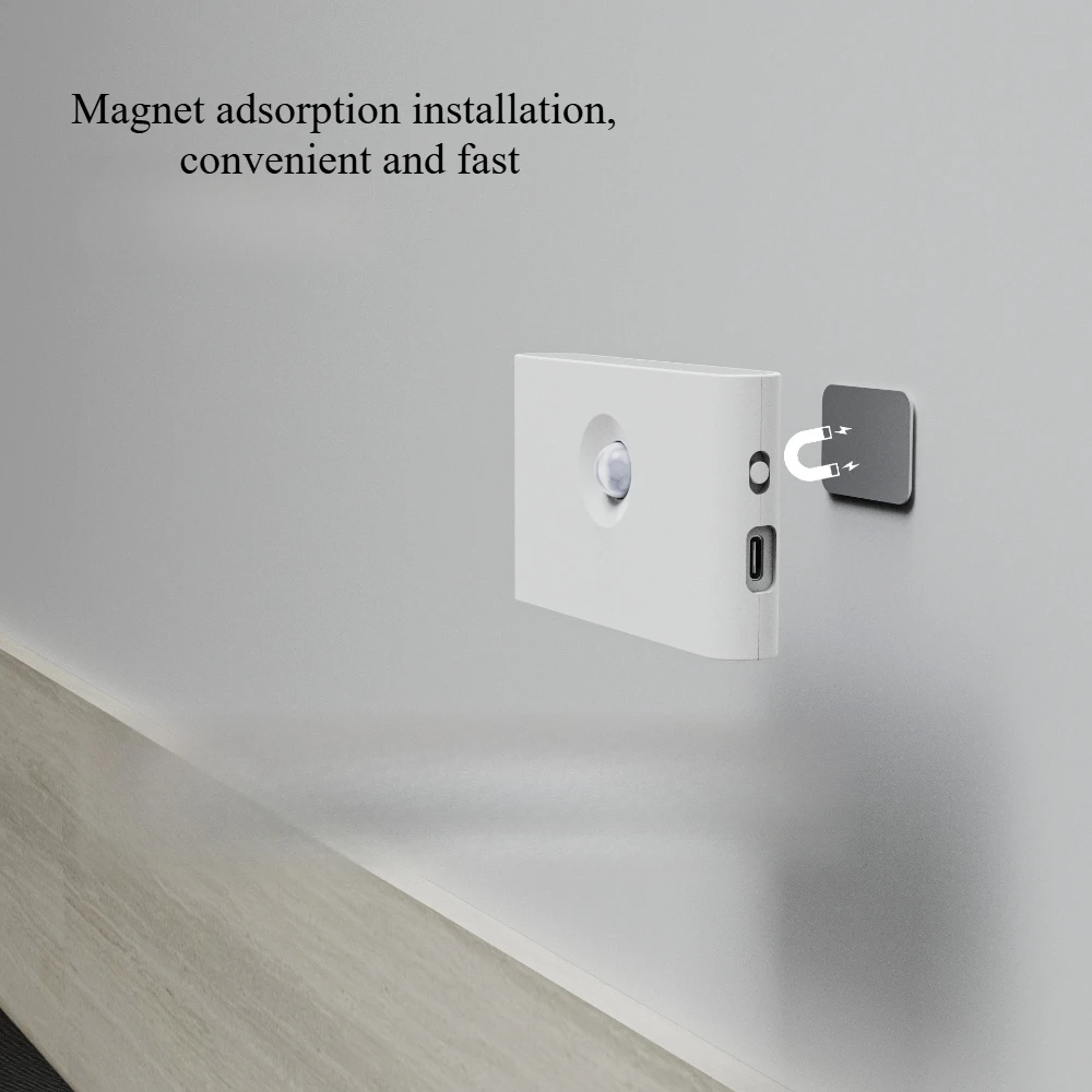 جسم الإنسان الاستشعار LED ضوء الليل، الممر الدرج الإضاءة السرير إعادة شحن جو الجدار مصباح غرفة نوم ضوء الليل المتقدمة