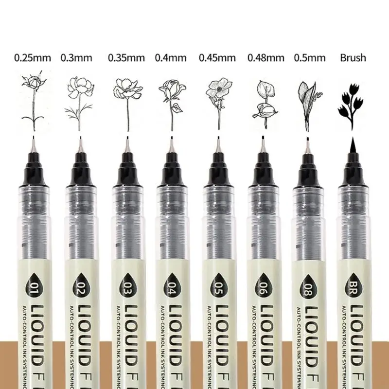 

LXAA 3/4/5/6/7/8 Pcs Drawing Pen Liner Pen Set Fineliner Pen For Sketching Comics