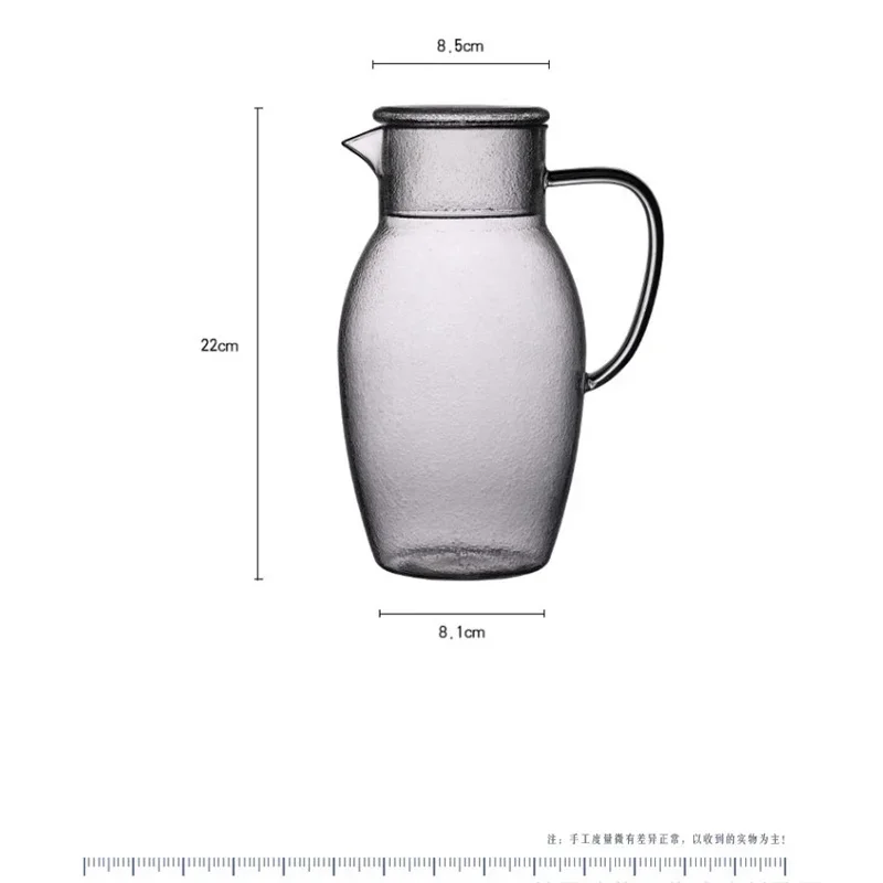 Japanese Large-capacity Hammer Pattern Glass Cold Kettle Lemon Water Bottle Heat-resistant Glass Juice Drink Jug Home Pitcher