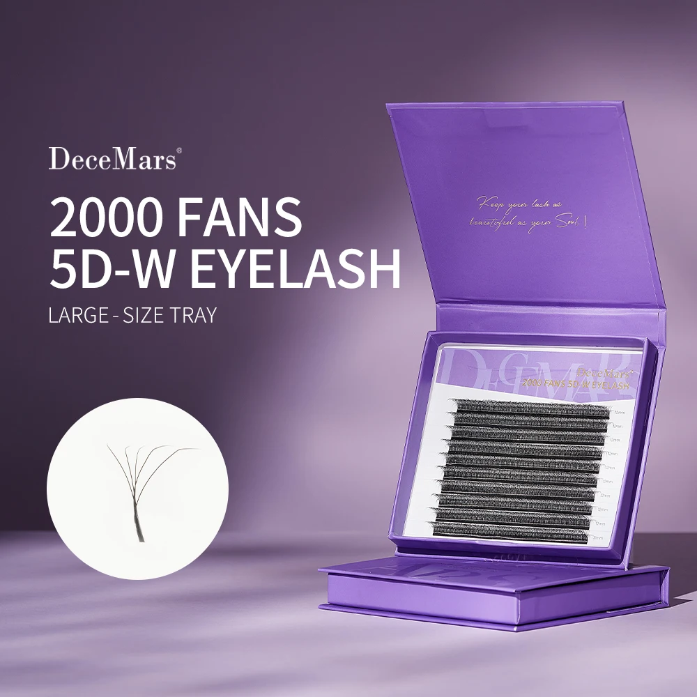 ขนตาปลอม DeceMars แบบ 5D ขนาดใหญ่ ถาดขนาดใหญ่ 2000 ชิ้น