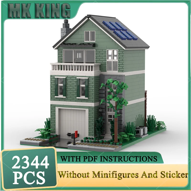 

Модель City Street View Moc Строительные блоки Зеленый Южный городской дом Модель Технология Кирпичи DIY Сборка Праздничные игрушки Подарки