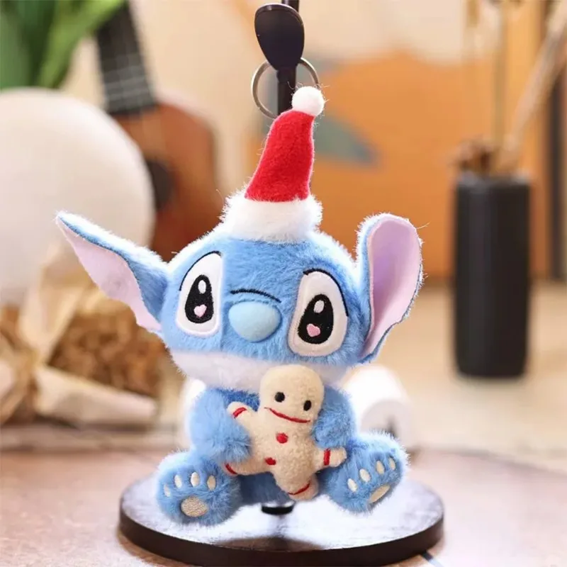 New Anime Figures Stitch Plush Keychain Christmas Seris Keychains Plushie Keyring Doll Backpack Pendant Christmas Gift Girl toys