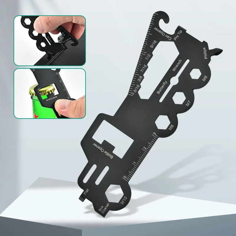 

Stainless Steel Multifunctional Tool Card Crane Model Outdoor Camping Survival Combination Tool Wrench