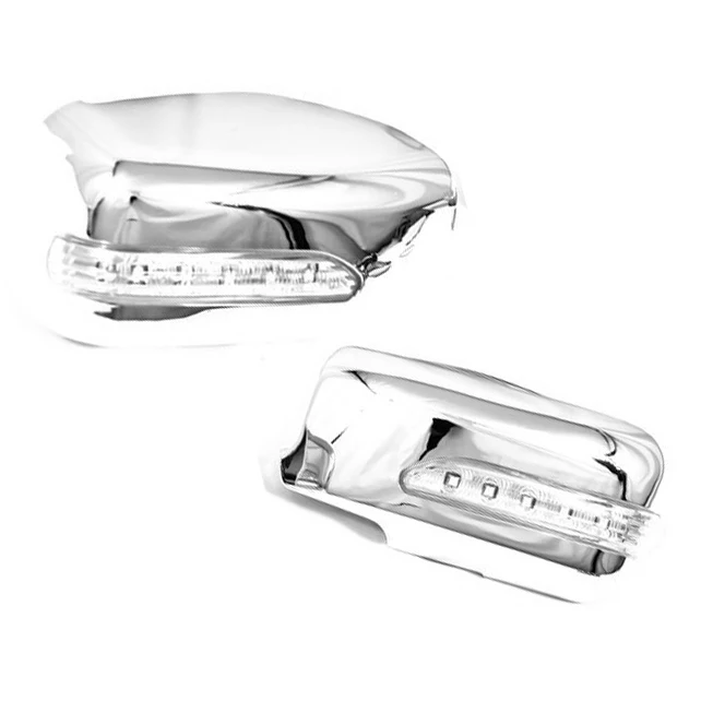 Chrome Side Mirror Cover with LED Side Blinker for Mitsubishi Lancer / Mirage 02-06 / Evolution Gen 7-9 Overlay Covers ONLY