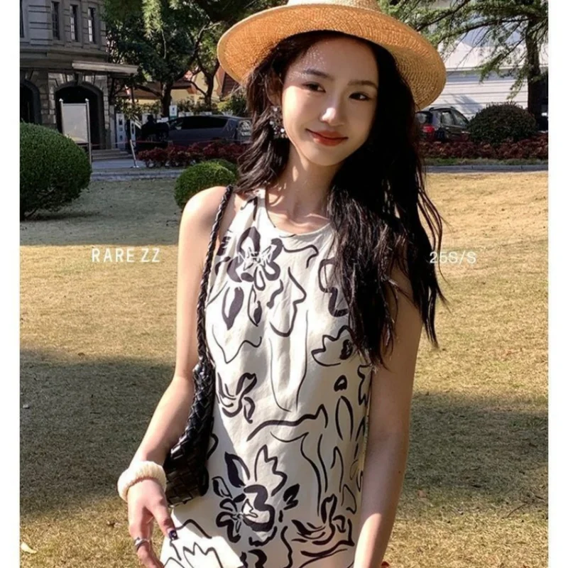 Vestidos sin mangas para mujer, fiesta, boda, primavera, todas las estaciones, algodón, transpirable, ajustable, corte en A, cuello redondo, plisado, Simple