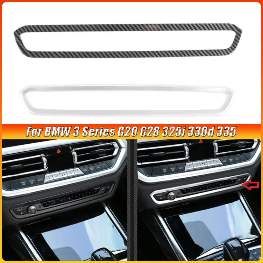Image of Für BMW 3er G20 G28 325i 330d 335 Carbon Faser Auto Center Control CD Panel Lautstärke Taste Rahmen Abdeckung trim Auto ABS Aufkleber