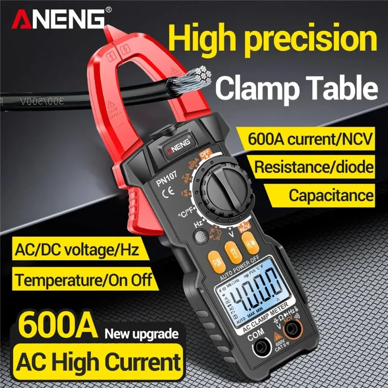ANENG PN107Digital Clamp Meter Multimter  Current Voltmeter Ammeter Diode Professional Electrician Tools