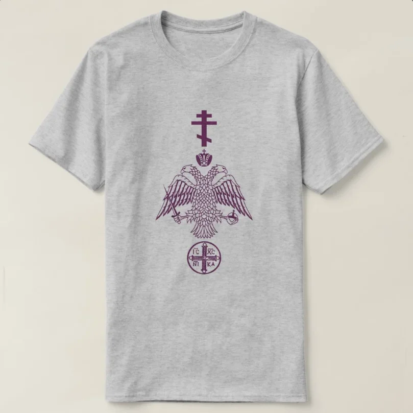 New 100% Cotton O-Neck Short Sleeve Casual Mens T-shirt Orthodox Cross XC NIKA Christogram Byzantine Christian Eagle T-Shirt