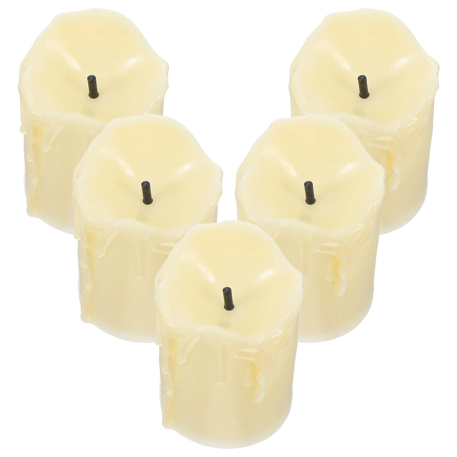 5 قطعة Led الخفقان عديمة اللهب الشموع تعمل ضوء الليل طويل الأمد للمنزل بار مقهى مصابيح ديكور الطرف