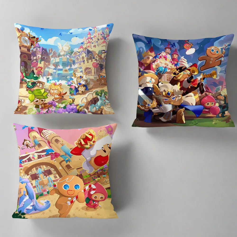 Hot Game C-Cookie Run Kingdom cushion cover Pillow Case Sofa Bedroom Living Room Office Bedside Table Backrest Printing Square