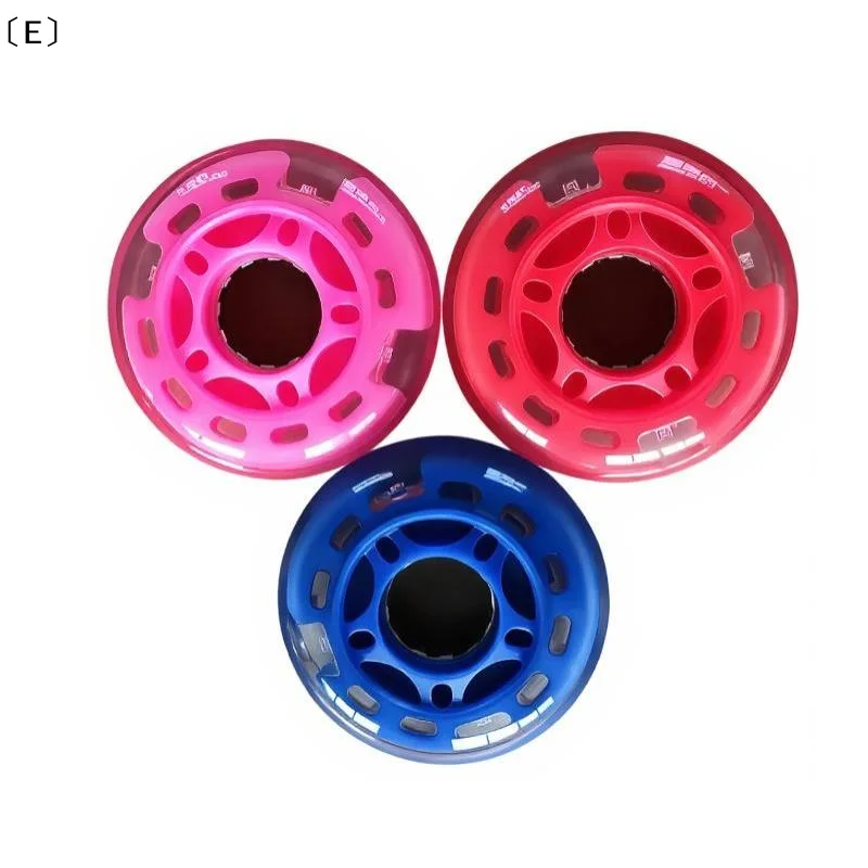 〔E〕64MM Transparent PU Flash Skate Wheels Luminous Silent Roller Skate Luggage Scooter Replacement Wheels For Outdoor Sport Use