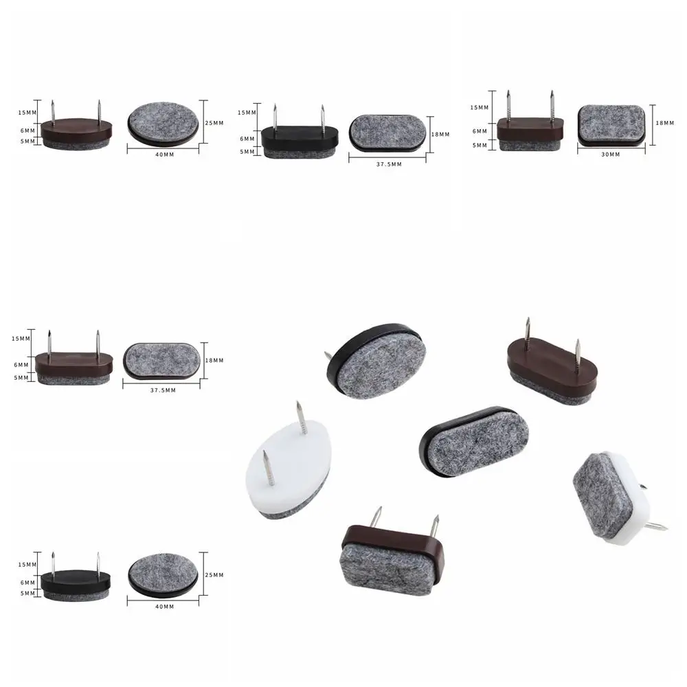 10pcs/set Practical DIY Felt Pads Non-slip Moisture-proof Sofa Foot Nail Plastic Thicken Scratch Protector Mat Floor