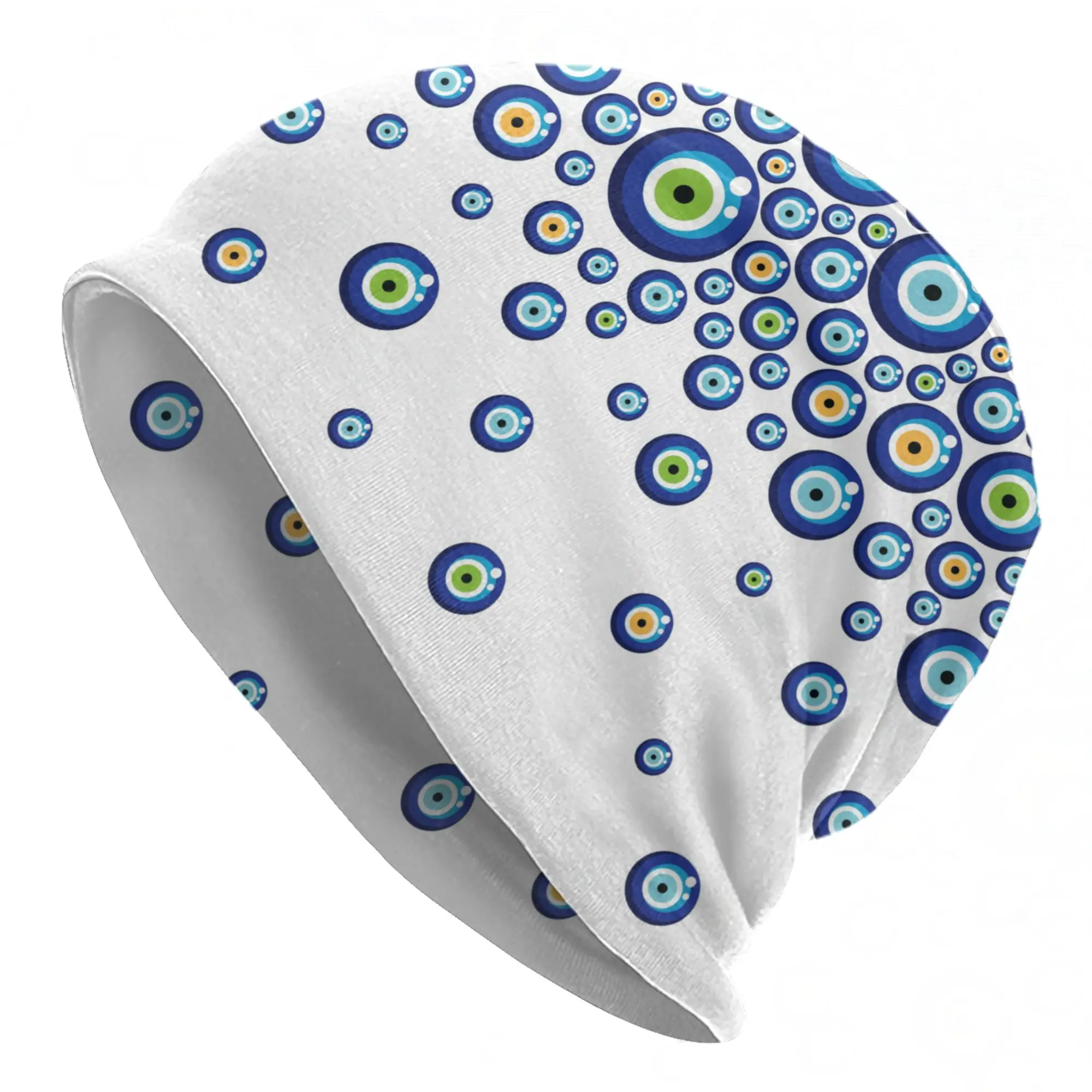 Turkish Evil Eye Bonnet Hats Vintage Street Skullies Beanies Hat Lucky Charms Amulet Unisex Warm Head Wrap Cap
