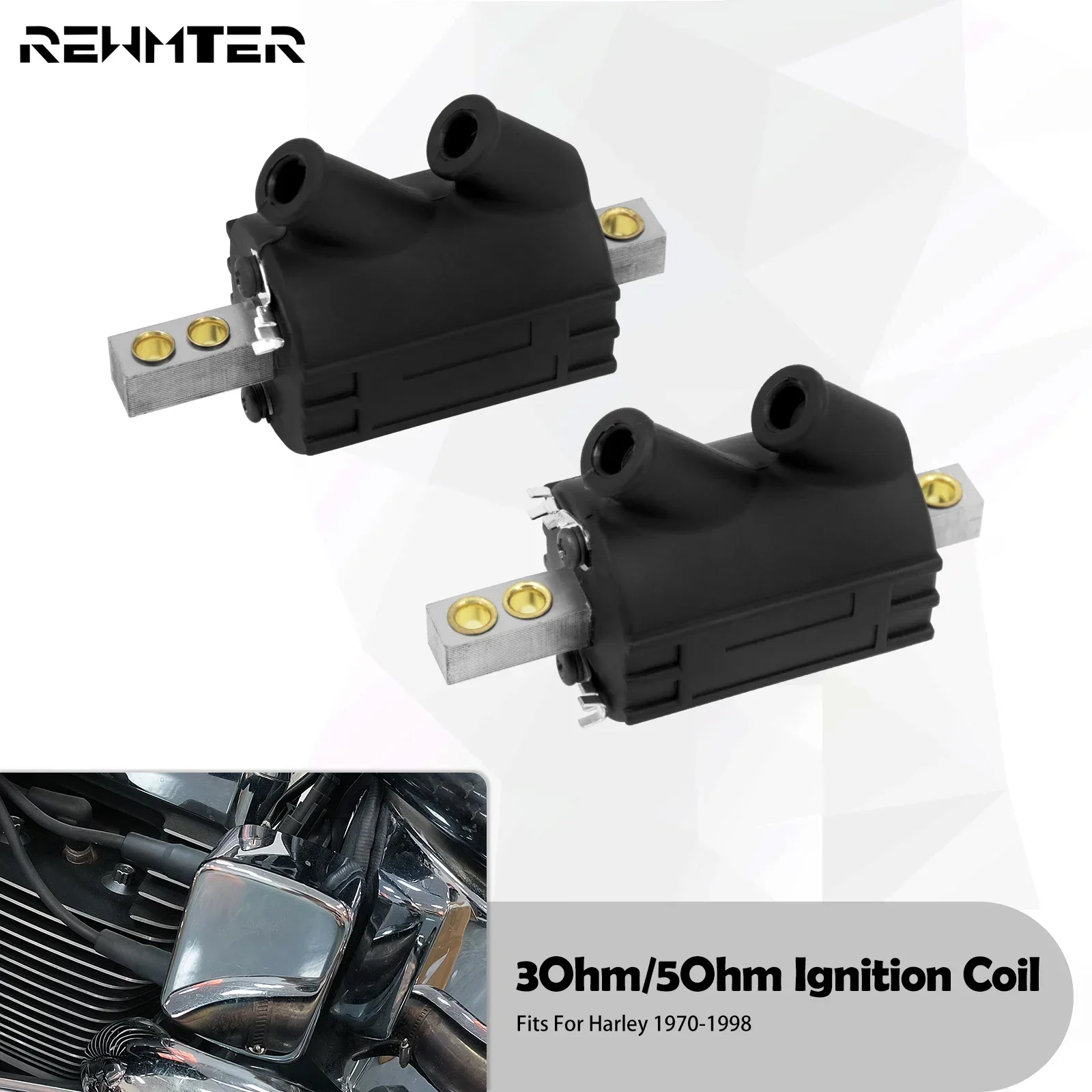 

Motorcycle Ignition Coil 3 Ohm / 5 Ohm Dual Fire Output For Harley Touring FLH Dyna Softail Fat Bob Sportster Big Twin 1970-1998