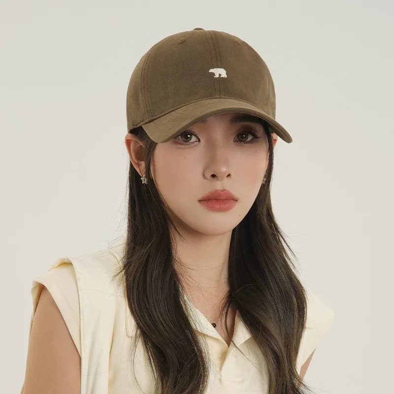 1 pc Polar Bear Embroidered Baseball Hat for Men and Women, Daily Leisure, Outdoor Travel, Sunscreen, Duck Tongue Hat