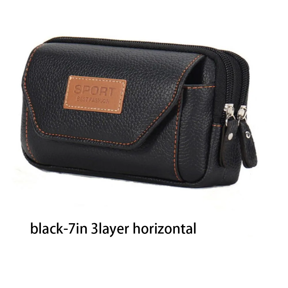 

6.5/7inch Mobile Phone Pouch Holster Large Capacity Magnetic Buckle Phone Belt Clip Holster with Carabiner Universal