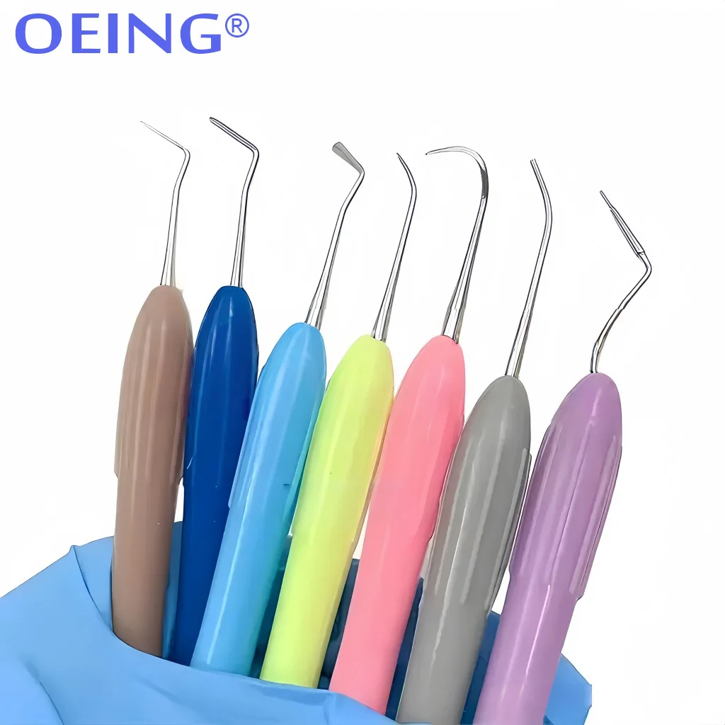 7Pcs/set Aesthetic Restoration Resin Filler Restoration Instrument Disinfection Rack Dental Composite Resin Filling Spatula