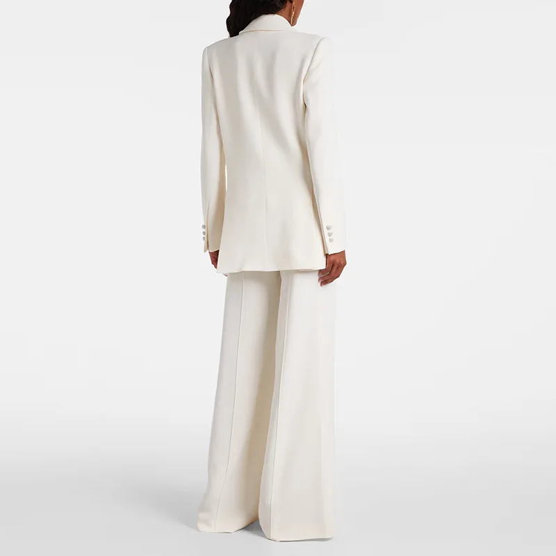 HKSH 2026 Spring New Women Two-piece Set Suit Asymmetric Belted Blazer Elegant Coat Solid Color Flare Pants High-end Ins HK18561