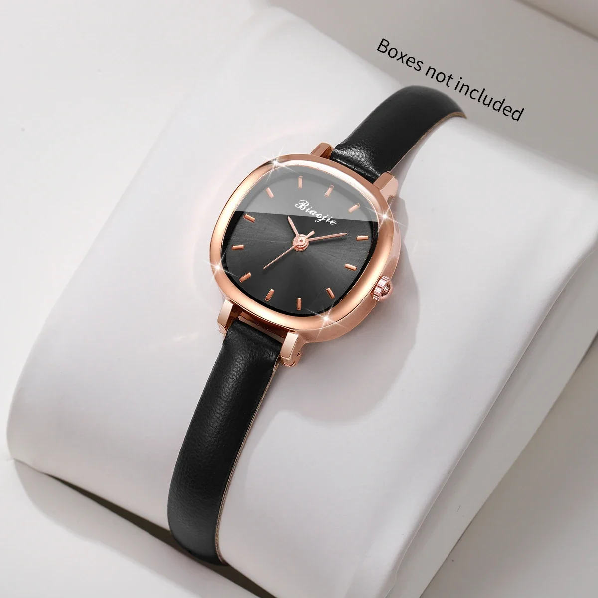 Fashion Square Women Quartz Watch Ultra-fine Leather Strap Ladies Dress Wristwatches Relogio Feminino Clock Gift (Without Box)