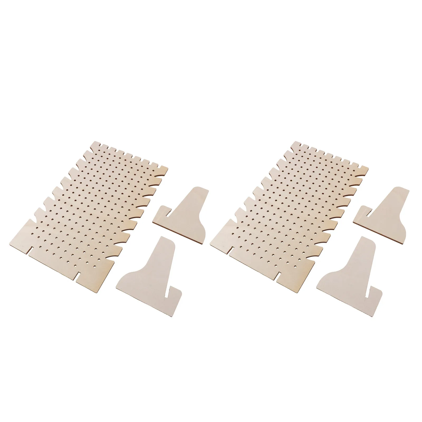 2Pcs Jewelry Display Rack Wood Earring Organizer 186 Holes Sturdy Personal Retail Craft Show Exhibition Holder 10x5.9x3.2 Inch
