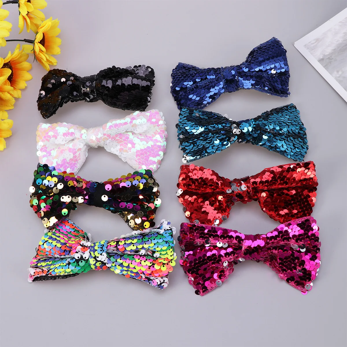 

16pcs Sequin Hairpin Shining Bowknot Beautiful Barrettes Girl Child Clips Durable Plastic Metal Lightweight Travel Holiday