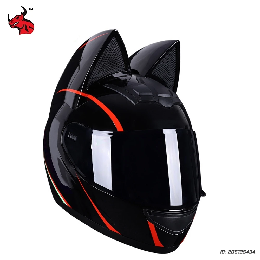 

New Cat Ear Motorcycle Helmet Full Face Casco Moto Helmets Racing Motocross Kask DOT Certified Anti Drop Motor Scooter Helmet