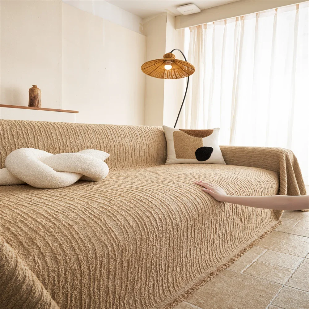 Retro French Style Light Luxury Universal Sofa Cover Non-Slip All-Season High-Quality Fabric Slipcover for Home Decor Anti-Cat