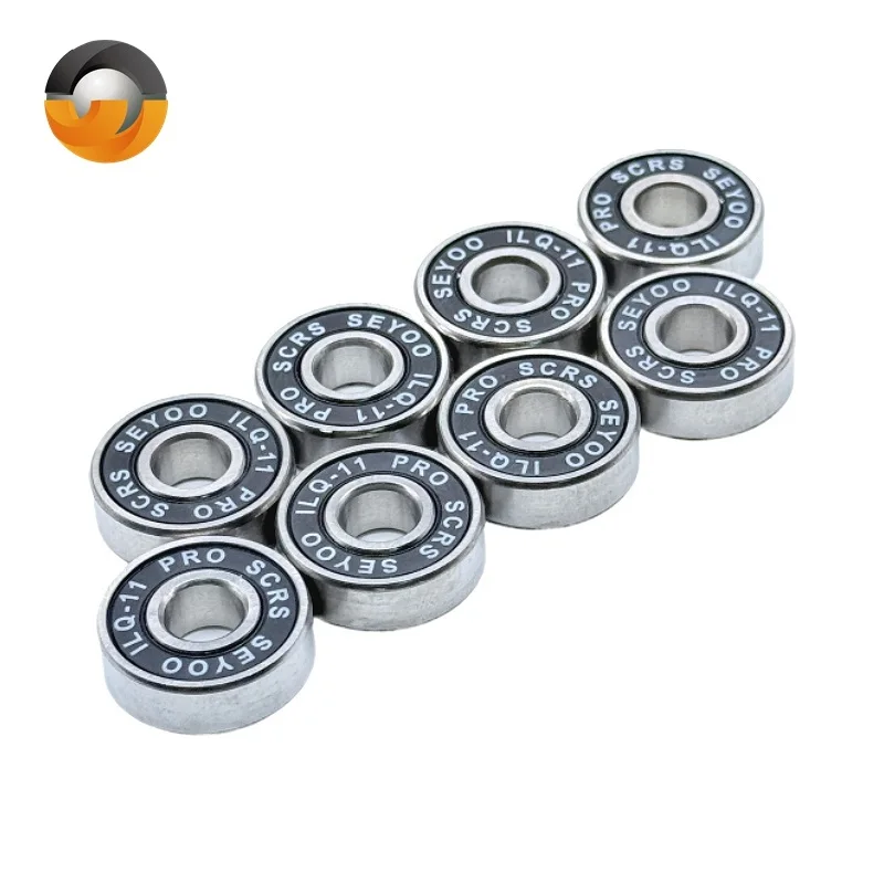 8Pcs Roller Skate Wheel Bearings Deep Groove 608RS ABEC-9 Miniature Ball Bearings Chrome Steel Bearing for Skateboard