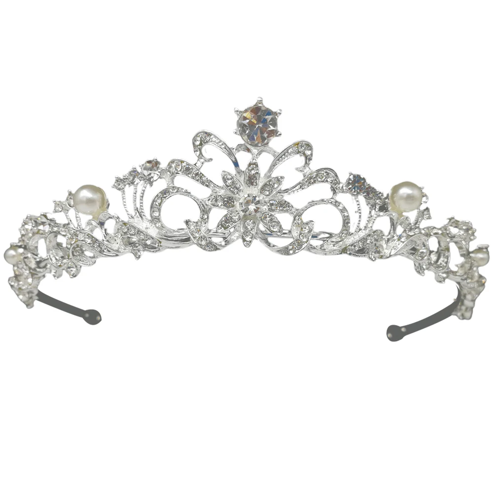 

Rhinestone Flower Girl Headpiece Wedding Headband Crown Elegant Children Crown Headwear Dance Performance Communion