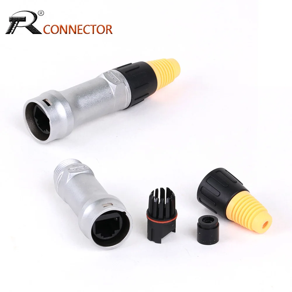 Waterproof RJ45 CAT6 with Shielded Female Socket,RJ45 Cable Plugs Connector Industrial Network Signal Wire Connectors Adapter