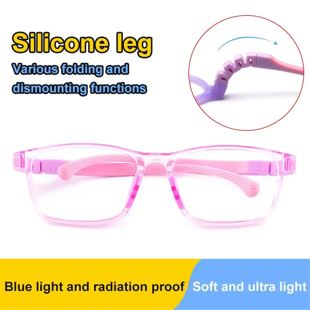 Kids Square Glasses Children Boys Girls Online Eyewear Trendy Transparent Eyeglasses Silicone Ultralight Optical Spectacles