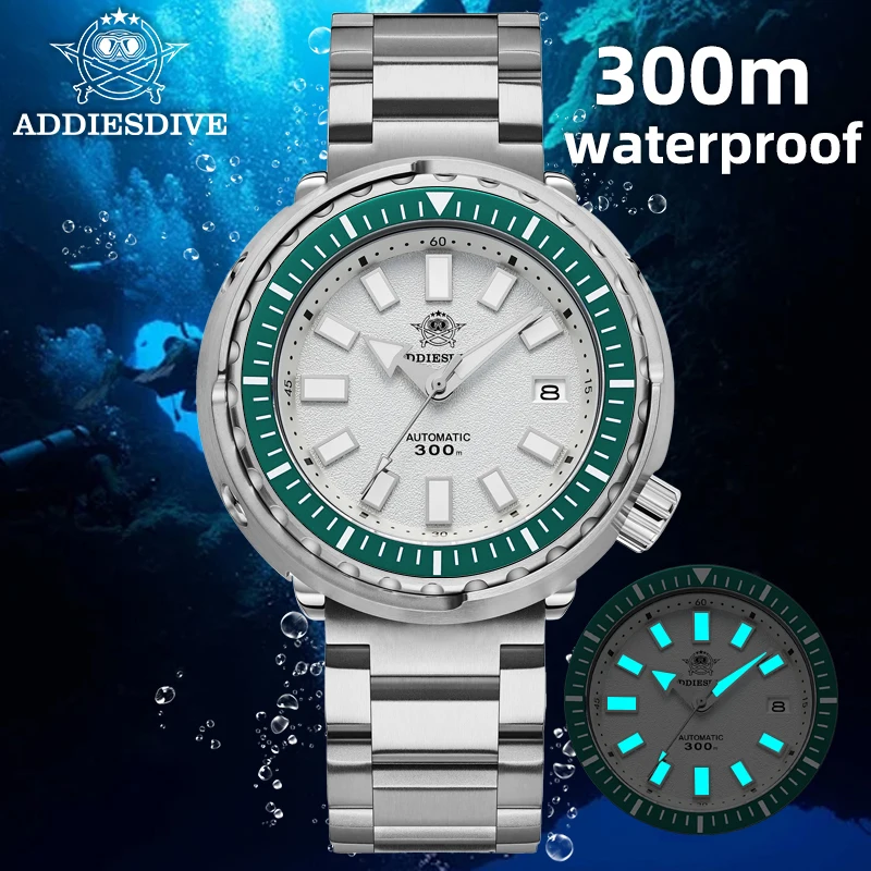 ADDIESDIVE Luxury Diver Watch Sapphire Glass NH35 Automatic Mechanical Man Watches 300m Waterproof AR Coated Luminous Wristwatch