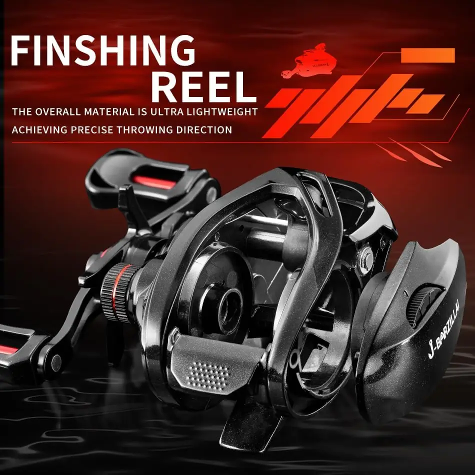 PL 7.2R 17.6LB Mulinello da baitcasting in nylon leggero 2024 Innovazione Freno magnetico sinistro/destro per tutti gli pescatori