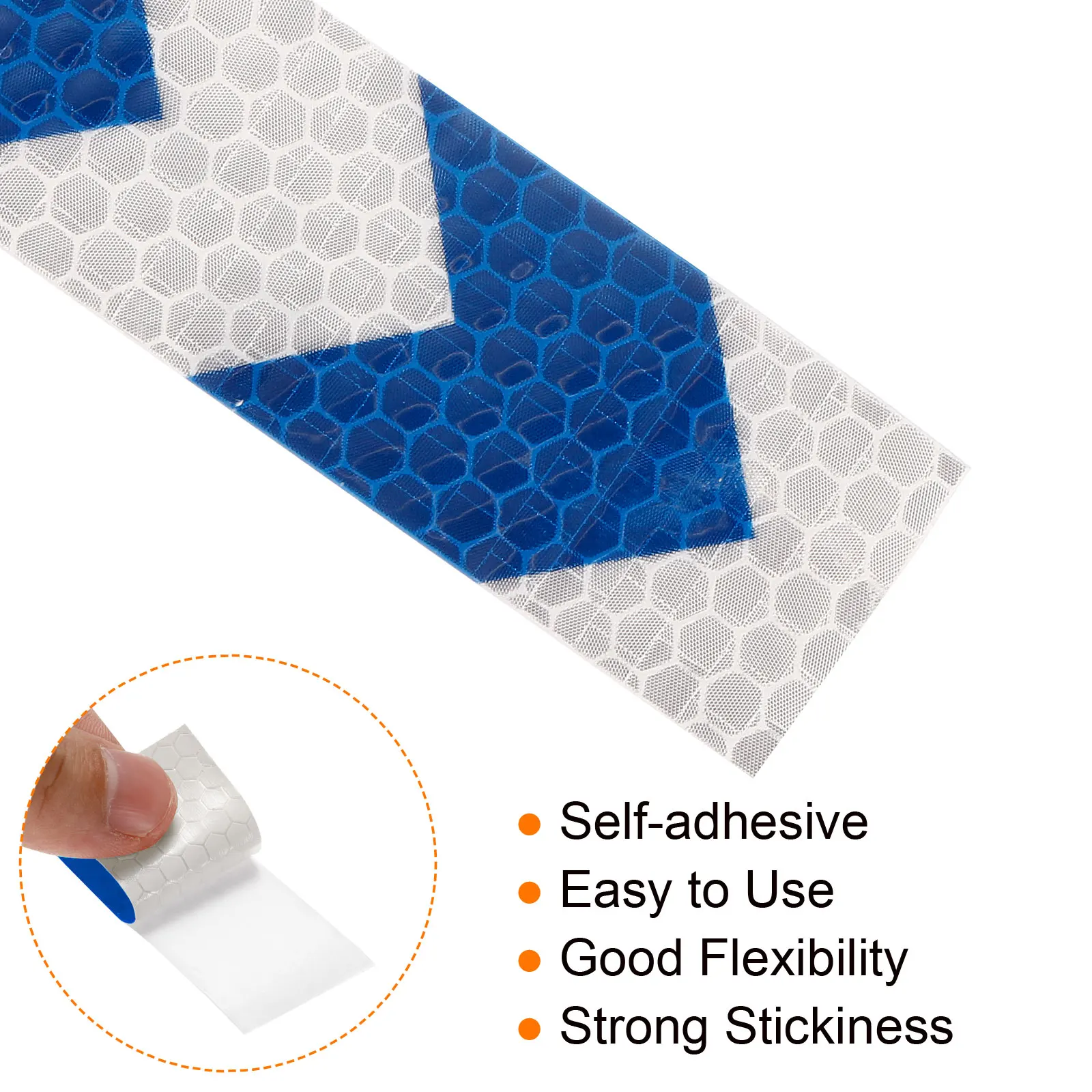 1 Roll Reflective Tape, 30 Ft x 1-inch Safety Tape Reflector, Arrow White Blue/ Arrow Red Bl