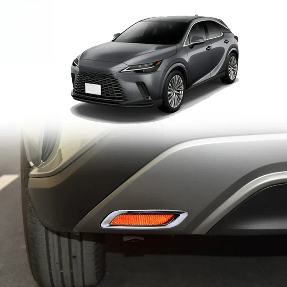 Фото Для Lexus RX 350 350h 450h+ 500h 2023 2024 2025: Хромированные накладки на задние противотуманные фары и отражатели бампера