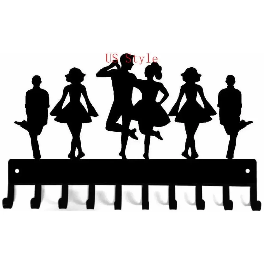 14.5in Irish Dance Medal Hanger, Metal Wall Rack with 10 Hooks