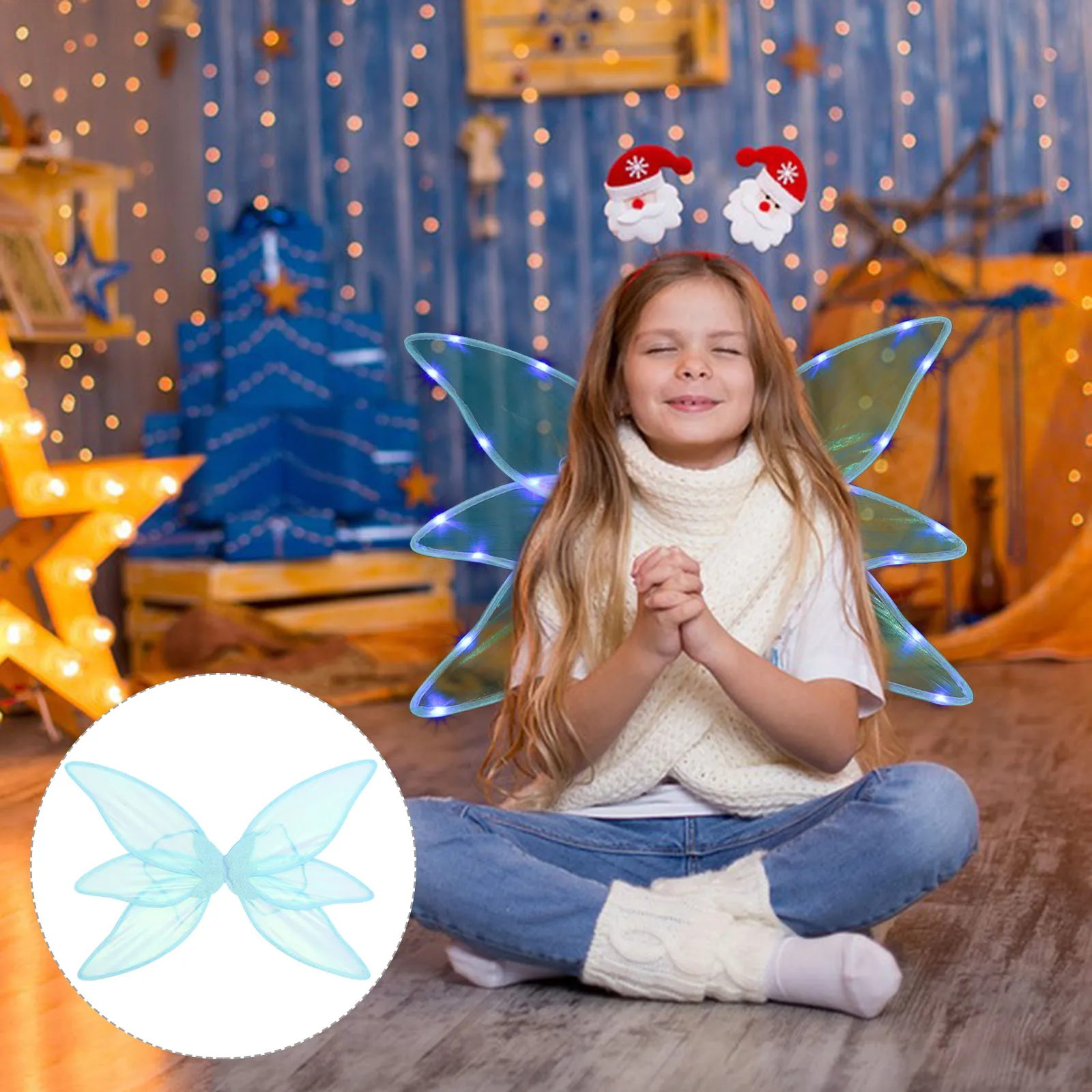 

Glowing Fairy Wings Light Up Costume Party Masquerade Dance Festival Decorative Wing For Women Teens Girls Lighted Angel Adult